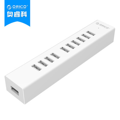 ORICO H1013-U2 10-портовый USB2.0 сплиттер HUB высокоскоростной расширительный концентратор белая длина линии 1 метр с шнуром питания постоянного тока