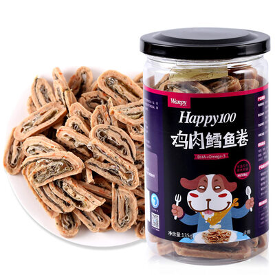Naughty (Wanpy) Happy100 dog snake dog snack teddy snack pet snack dog snake training dog with chicken cod fish roll 135g
Naughty (Wanpy) Happy100 dog snake dog snack teddy snack pet snack dog snake training dog with chicken cod fish roll 135g
