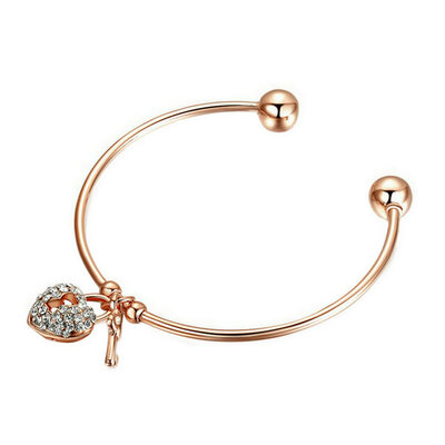 Yoursfs Rose Gold Plated Open Cuff Bracelet "Love lock&Key" Heart Charms Women Dainty Fashion Jewelry Bangle Love Gift
Yoursfs Rose Gold Plated Open Cuff Bracelet "Love lock&Key" Heart Charms Women Dainty Fashion Jewelry Bangle Love Gift