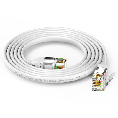 Win shengwei telephone line 4 core multi-strand flat 6P4C 5 m white finished with crystal head RJ11 plane cable TC-1050B
Win shengwei telephone line 4 core multi-strand flat 6P4C 5 m white finished with crystal head RJ11 plane cable TC-1050B