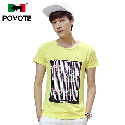 Paulo rhinoceros (POVOTE) T-shirt men's round neck short-sleeved cotton letters printed Slim young men's youth casual men's clothing PVBKT24 yellow 2XL
Paulo rhinoceros (POVOTE) T-shirt men's round neck short-sleeved cotton letters printed Slim young men's youth casual men's clothing PVBKT24 yellow 2XL