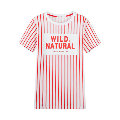Semir Semir short sleeve T-shirt summer ladies striped print straight long t-shirt Korean version 12216000030 white red tone
Semir Semir short sleeve T-shirt summer ladies striped print straight long t-shirt Korean version 12216000030 white red tone