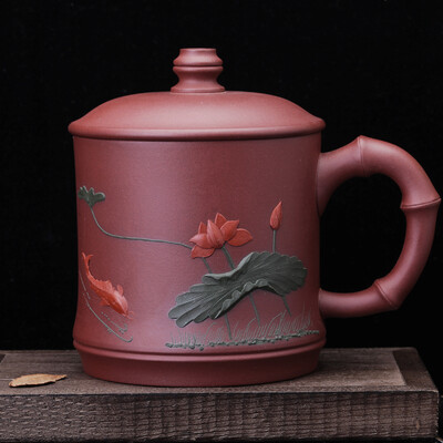 Jun Li Xuan Zisha Cup Yixing hand-painted red mud with a lid water cup cup filled with lotus overflowing 500ml
Jun Li Xuan Zisha Cup Yixing hand-painted red mud with a lid water cup cup filled with lotus overflowing 500ml