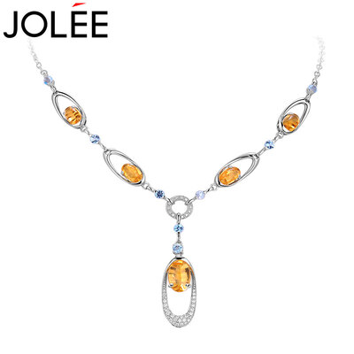 Yu Lan JOLEE natural crystal necklace S925 silver pendant color gem dinner wedding dress accessories send girlfriend wife gift yellow
Yu Lan JOLEE natural crystal necklace S925 silver pendant color gem dinner wedding dress accessories send girlfriend wife gift yellow