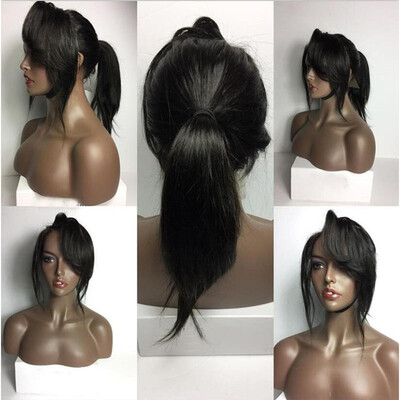 Silky straight lace front wig with bangs brazilian hair lace front human hair wigs for black women
Silky straight lace front wig with bangs brazilian hair lace front human hair wigs for black women
