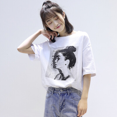 City plus CITYPLUS Arts Fan wide loose thin round collar head character characters printing short sleeve T shirt CWTD175151 white M
City plus CITYPLUS Arts Fan wide loose thin round collar head character characters printing short sleeve T shirt CWTD175151 white M