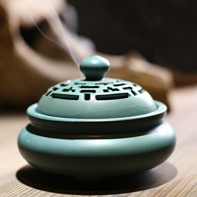 Leading art ceramic incense burner sandalwood incense incense seat indoor incense seat plate incense burner static micro-plate incense burner