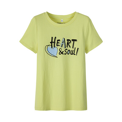 Semir Semir short sleeve T-shirt summer round neck print Korean version of the cotton half-sleeved T-shirt 12216000005 yellow green L
Semir Semir short sleeve T-shirt summer round neck print Korean version of the cotton half-sleeved T-shirt 12216000005 yellow green L