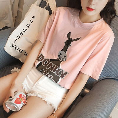 Long Yue Women Korean loose cartoon print short sleeve T-shirt fashion wild letter half sleeve primer shirt LWTD172205 pink
Long Yue Women Korean loose cartoon print short sleeve T-shirt fashion wild letter half sleeve primer shirt LWTD172205 pink