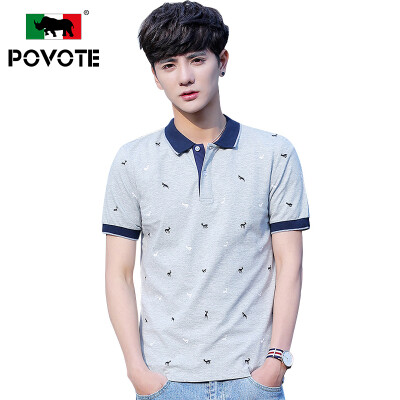 Paulo rhinoceros (POVOTE) POLO shirt men's short-sleeved Slim hit animal printing T-shirt youth casual men's cotton jacket PVBK8955 gray 2XL
Paulo rhinoceros (POVOTE) POLO shirt men's short-sleeved Slim hit animal printing T-shirt youth casual men's cotton jacket PVBK8955 gray 2XL