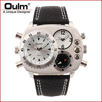 Oulm HP9865 PC21S japan movement quartz watch with decorated compass dual time zone watch
Oulm HP9865 PC21S japan movement quartz watch with decorated compass dual time zone watch