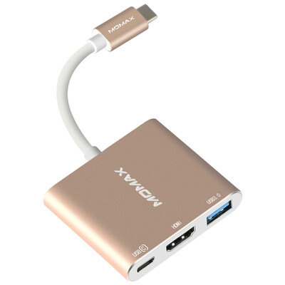 MOMAX Type-C Multi-Port Converter Transfer USB 3.0 Apple MacBook Video Network Cable Converter HDMI Champagne Gold
MOMAX Type-C Multi-Port Converter Transfer USB 3.0 Apple MacBook Video Network Cable Converter HDMI Champagne Gold