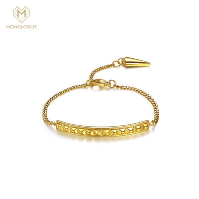 MONOLOGUE presumptuous geometric rivets adjustable steel bracelet golden ME85 6-7cm
MONOLOGUE presumptuous geometric rivets adjustable steel bracelet golden ME85 6-7cm