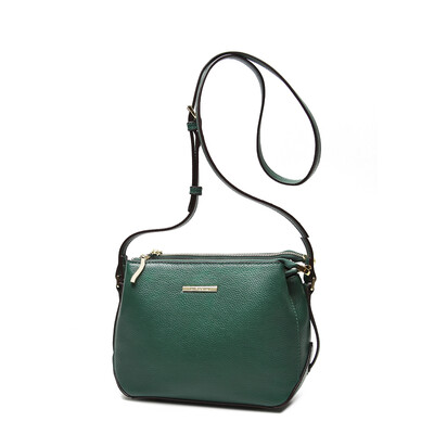 Jane Xiu JIANXIU first layer leather shoulder Messenger bag soft leather casual wild female bag packet W618 black