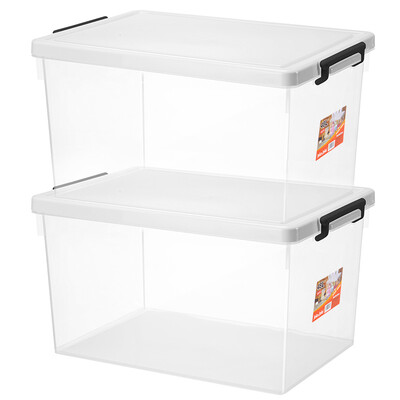JEKO&JEKO Plastic Reinforced Thickened Large Transparent Storage Box 48L 2 Pack Storage Box Toys Snacks Clothes Storage Box Card Storage Box High Translucent SWB-5289
JEKO&JEKO Plastic Reinforced Thickened Large Transparent Storage Box 48L 2 Pack Storage Box Toys Snacks Clothes Storage Box Card Storage Box High Translucent SWB-5289