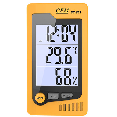 Huashengchang CEM multi-function temperature&humidity meter DT-322 indoor table orange
Huashengchang CEM multi-function temperature&humidity meter DT-322 indoor table orange