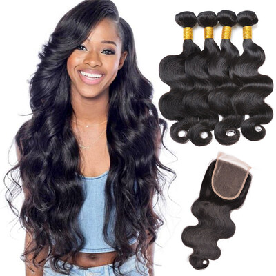 7A Brazilian Hair Bundles with Closure 8-30 Double Weft Human Hair Extensions Weaves Closure Body Wave Wavy 4 bundles with closure
7A Brazilian Hair Bundles with Closure 8-30 Double Weft Human Hair Extensions Weaves Closure Body Wave Wavy 4 bundles with closure