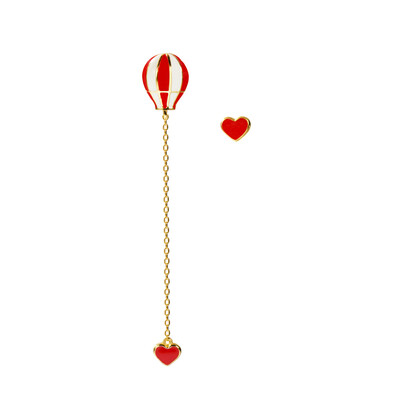 Sunbeam hot air balloon asymmetrical stud earrings 925 silver gold drip glaze gold + red
Sunbeam hot air balloon asymmetrical stud earrings 925 silver gold drip glaze gold + red
