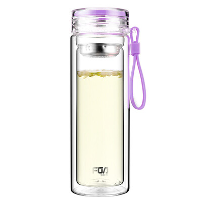 Rich candy color double with a teas men&women creative portable glass cup 320ml light purple WFB1012-320
Rich candy color double with a teas men&women creative portable glass cup 320ml light purple WFB1012-320