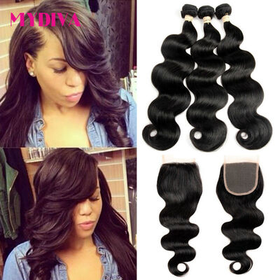 Mydiva 7A Maylasian Body Wave 3 Bundles With Closure Hair Bundles With Lace Closure Virgin Hair With Closure Cheap Human Hair
Mydiva 7A Maylasian Body Wave 3 Bundles With Closure Hair Bundles With Lace Closure Virgin Hair With Closure Cheap Human Hair