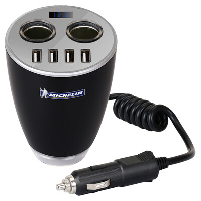 Michelin MICHELIN Car Charger 6514ML with a life-saving hammer a drag six smart cup 5V 96A four USB AC output voltage detection 12V 24V
Michelin MICHELIN Car Charger 6514ML with a life-saving hammer a drag six smart cup 5V 96A four USB AC output voltage detection 12V 24V