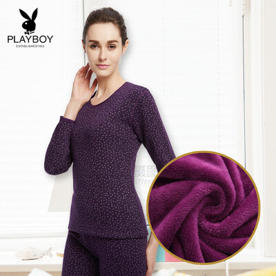 Playboy PLAYBOY cotton thermal underwear set female round neck plus velvet thick close to keep warm 8228 Violet
Playboy PLAYBOY cotton thermal underwear set female round neck plus velvet thick close to keep warm 8228 Violet