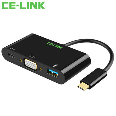 CE-LINK Type-C to VGA Adapter+USB 3.0 Hub/Type-C to HDMI Adapter+USB 3.0 Hub (Rechargeable)
CE-LINK Type-C to VGA Adapter+USB 3.0 Hub/Type-C to HDMI Adapter+USB 3.0 Hub (Rechargeable)