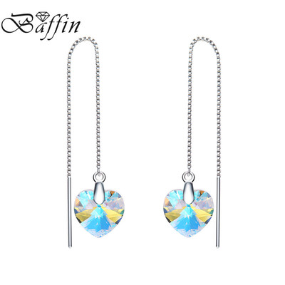 BAFFIN 925 Sterling Silver Long Chain Dangle Earrings Line Fashion Jewelry For Women Crystal From SWAROVSKI Heart Pendant
BAFFIN 925 Sterling Silver Long Chain Dangle Earrings Line Fashion Jewelry For Women Crystal From SWAROVSKI Heart Pendant