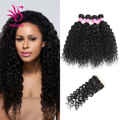 YS HAIR 7A Water Wave 4 Bundles With 4x4 Free Part Lace Closure Unprocessed Peruvian Virgin Hair Bundles With Closure Natural colo
YS HAIR 7A Water Wave 4 Bundles With 4x4 Free Part Lace Closure Unprocessed Peruvian Virgin Hair Bundles With Closure Natural colo