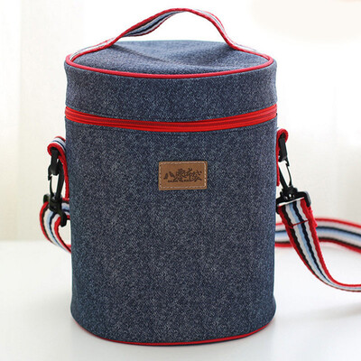 Round insulation package out of picnic ice packs cowboy lunch box bags