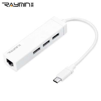 Rui Ming RM3911W Type-C to USB3.0HUB hub Fast Ethernet adapter Ethernet adapter suitable for millet music as Meizu phone Apple this white
Rui Ming RM3911W Type-C to USB3.0HUB hub Fast Ethernet adapter Ethernet adapter suitable for millet music as Meizu phone Apple this white