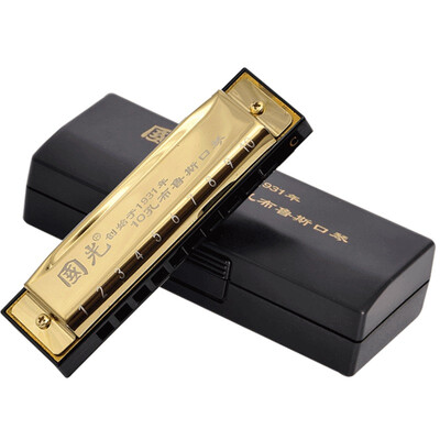 Guoguang GG10A-6 10 hole blues harmonica golden color
Guoguang GG10A-6 10 hole blues harmonica golden color