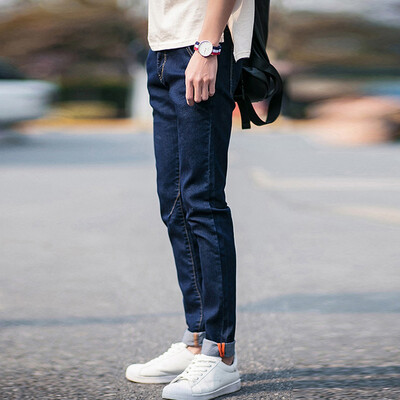 Law Kun jeans male Korean version of the simple feet cowboy trousers QT1107-K1008 dark blue 31