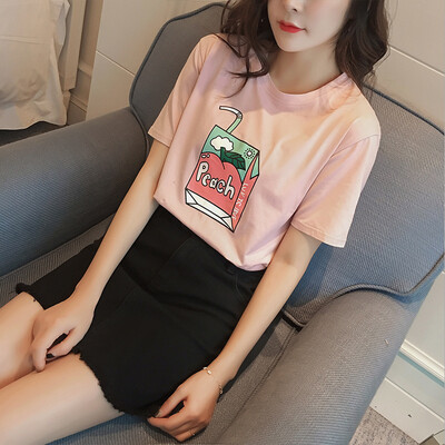 Long Yue Women loose loose casual short-sleeved round neck T-shirt college style fashion wild primer LWTD172202 pink L
Long Yue Women loose loose casual short-sleeved round neck T-shirt college style fashion wild primer LWTD172202 pink L