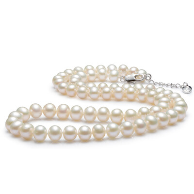 Beijing Run Pearl Fanghua 9-10mm freshwater pearl necklace white 40cm