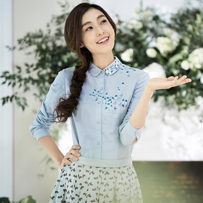 INMAN literary fan fun taste embroidery embroidery wild shirt female 1871011219 shallow blue L
INMAN literary fan fun taste embroidery embroidery wild shirt female 1871011219 shallow blue L