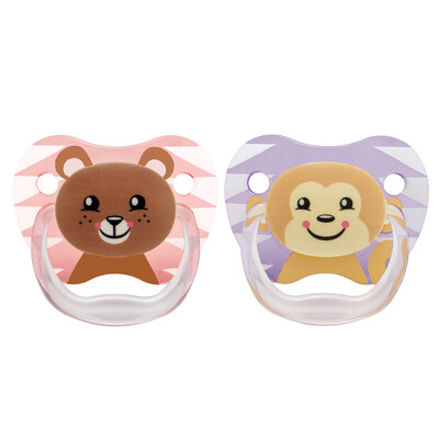 DrBrown&39s American Infant Pacifier 2 packs 6-12 months bear&monkey pattern - girl models PV22014-ES
DrBrown&39s American Infant Pacifier 2 packs 6-12 months bear&monkey pattern - girl models PV22014-ES