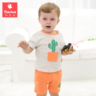 TINSINO) children's clothing children's summer set children's boy baby cotton leisure short sleeve sets of stars cactus light orange 80
TINSINO) children's clothing children's summer set children's boy baby cotton leisure short sleeve sets of stars cactus light orange 80
