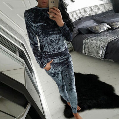 New winter fashion in Europe&America pleuche tailored trouser suit female tide
New winter fashion in Europe&America pleuche tailored trouser suit female tide