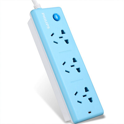 Philips (PHILIPS) 3-луночное 1,8-метровое гнездо для подключения плагинов доски синей розетки