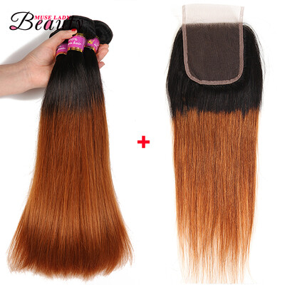 Ombre Brazilian Virgin Hair 3 Bundles with Lace Closure 4x4 Two Tone Human Hair 1b/30 Silky Straight Free Shipping
Ombre Brazilian Virgin Hair 3 Bundles with Lace Closure 4x4 Two Tone Human Hair 1b/30 Silky Straight Free Shipping