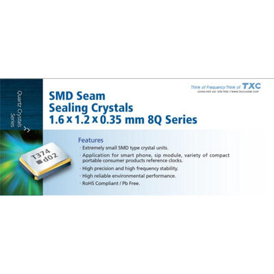 1612 1.6*1.2mm 32M 32MHZ 32.000MHZ TXC
1612 1.6*1.2mm 32M 32MHZ 32.000MHZ TXC
