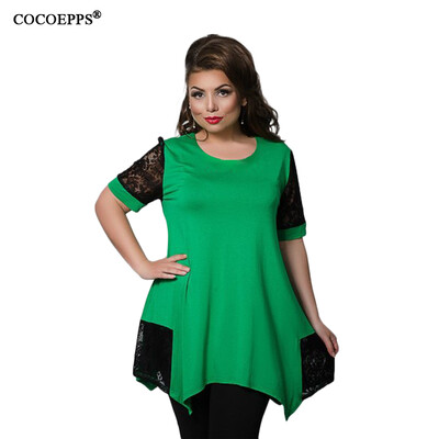 COCOEPPS New Plus size Irregular Women Lace Tops 2017 Large Size Patchwork Ladies Blouse Blue O-Neck Elegant Femme 6XL Shirt
COCOEPPS New Plus size Irregular Women Lace Tops 2017 Large Size Patchwork Ladies Blouse Blue O-Neck Elegant Femme 6XL Shirt