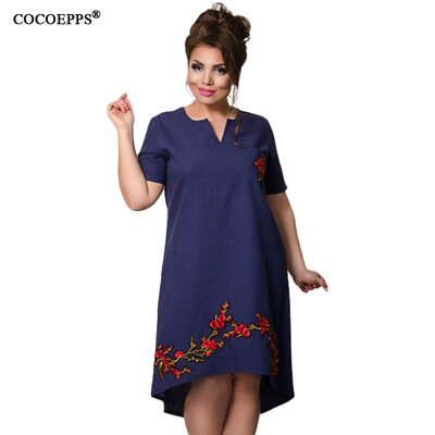 COCOEPPS Fashionable Embroidery Dress 2017 Summer Large Size V-Neck Women Dress Plus Big Size Loose Short Sleeve Female Vestidos
COCOEPPS Fashionable Embroidery Dress 2017 Summer Large Size V-Neck Women Dress Plus Big Size Loose Short Sleeve Female Vestidos