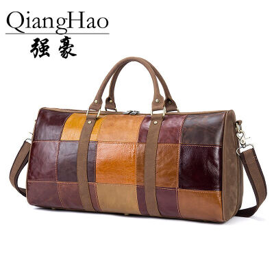QiangHao High Quality GENUINE LEATHER Travel bag first layer of cowhide vintage colorant match big drum handbag messenger bag
QiangHao High Quality GENUINE LEATHER Travel bag first layer of cowhide vintage colorant match big drum handbag messenger bag