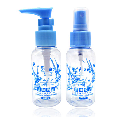 San Di Yi goods make-up tools portable travel sets of bottles 2 sets (50ml spray bottle +50ml pressure bottle cosmetic bottle environmental empty bottle suit color random
San Di Yi goods make-up tools portable travel sets of bottles 2 sets (50ml spray bottle +50ml pressure bottle cosmetic bottle environmental empty bottle suit color random