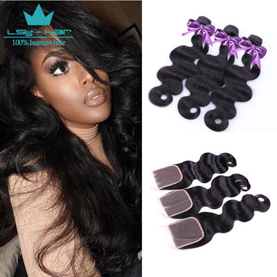 3 Bundles Malaysian Body Wave With Lace Closure 8A Unprocessed Malaysian Human Hair Weave Extensions #1B
3 Bundles Malaysian Body Wave With Lace Closure 8A Unprocessed Malaysian Human Hair Weave Extensions #1B