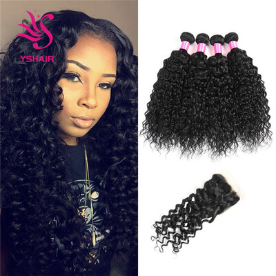 YS HAIR 7A Water Wave 4 Bundles With 4x4 Free Part Lace Closure Unprocessed Brazilian Virgin Hair Bundles With Lace Closure
YS HAIR 7A Water Wave 4 Bundles With 4x4 Free Part Lace Closure Unprocessed Brazilian Virgin Hair Bundles With Lace Closure