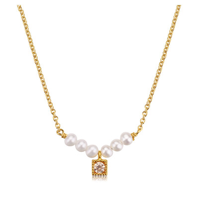 AFFINER 14K Note Goldfilled Freshwater Pearl Qing Tian series eternity necklace female models clavicle chain fashion jewelry AFP2075
AFFINER 14K Note Goldfilled Freshwater Pearl Qing Tian series eternity necklace female models clavicle chain fashion jewelry AFP2075