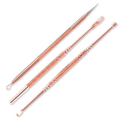 For the ear with a spoon 3 sets of double-headed stainless steel digging ear spoon dig ear spoon ear piercing ear tool ear digging spoon acupuncture needle